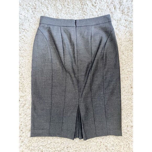 Ann Taylor Charcoal Gray Pencil Skirt Size 4 With Pleated Vent - Picture 3 of 3